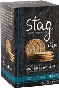 STAG Stornoway Water Biscuits - Salt & Black Pepper 150g