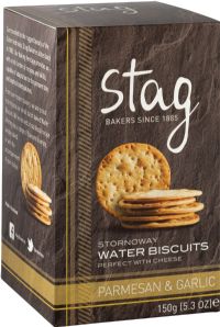 STAG Stornoway Water Biscuits - Parmesan & Garlic 150g