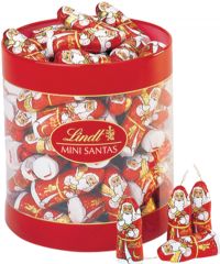 LINDT Milk Chocolate Mini Santa - Drum 10g