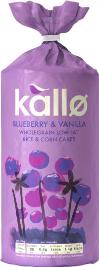 KALLO Rice & Corn Cakes - Blueberry & Vanilla 131g