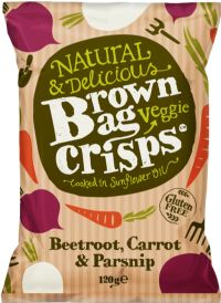 BROWN BAG CRISPS Beetroot, Carrot & Parsnip 120g