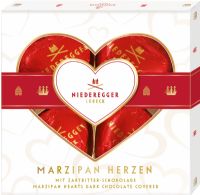 NIEDEREGGER Dark Chocolate Marzipan Hearts 50g