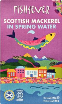 FISH 4 EVER Scottish Mackerel Fillets in Spring Water 125g