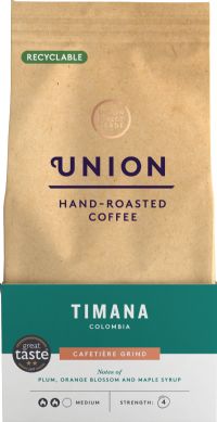 UNION COFFEE Hand-Roasted Coffee Timana Colombia - Cafetière Grind 200g