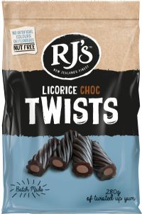 RJ'S LICORICE Licorice Choc Twists 280g