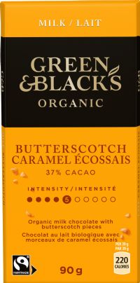 GREEN & BLACK'S Organic Butterscotch Milk Chocolate Bar 90g