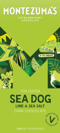 MONTEZUMA'S Sea Dog - Lime & Sea Salt Dark Chocolate Bar 90g