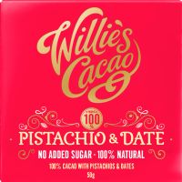 WILLIE'S CACAO Pistachio & Date - No Added Sugar 100% Cacao 50g