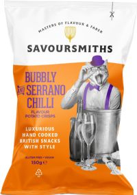 SAVOURSMITHS Bubbly & Serrano Chilli Potato Crisps 150g