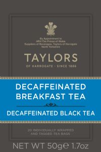 TAYLORS OF HARROGATE Decaffeinated Breakfast Tea - 20 Teabags 50g