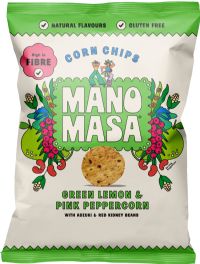 MANOMASA Green Lemon & Pink Peppercorn Corn Chips 140g