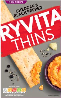 RYVITA Thins - Cheddar & Black Pepper 125g