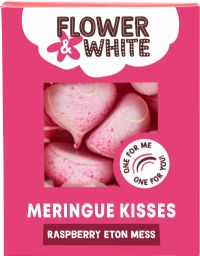 FLOWER & WHITE Meringue Kisses - Raspberry Eton Mess 100g
