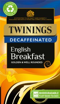 TWININGS 40 Decaffeinated English Breakfast Teabags 109g