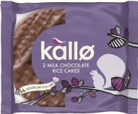KALLO Milk Chocolate Topped Rice Cakes Twin Pack 33g