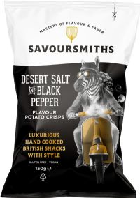 SAVOURSMITHS Desert Salt & Black Pepper Potato Crisps 150g