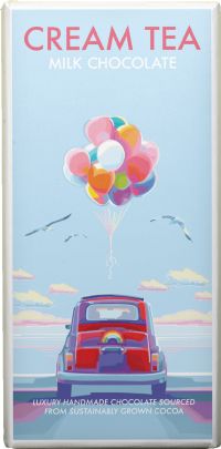 KERNOW CHOCOLATE Becky Bettesworth Cream Tea Milk Chocolate Bar 100g