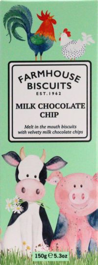 FARMHOUSE BISCUITS Milk Chocolate Chip Biscuits in Farmyard Carton 150g