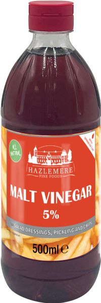 HAZLEMERE FINE FOODS Malt Vinegar 5% 500ml