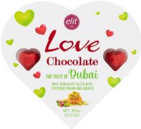 ELIT Love Chocolate The Taste of Dubai Foiled Pistachio Hearts - Heart Box 105g