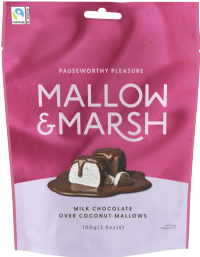 MALLOW & MARSH Milk Chocolate over Coconut Marshmallows - Bag 100g
