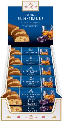 NIEDEREGGER Milk Chocolate Covered Rum & Raisin Marzipan Loaf 125g
