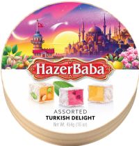 HAZER BABA Assorted Turkish Delight - Wooden Drum 454g