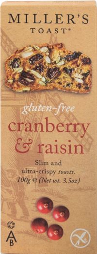 ARTISAN BISCUITS Miller's Toast Gluten-Free Cranberry & Raisin 100g