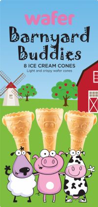 WAFER Barnyard Buddies - 8 Ice Cream Cones