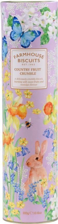 FARMHOUSE BISCUITS Country Fruit Crumble Biscuits in Spring Rabbit Tube 300g