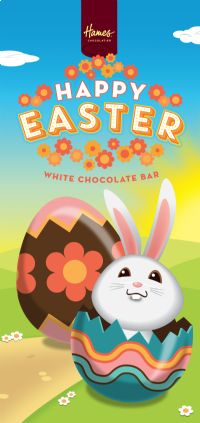 HAMES 'Happy Easter' White Chocolate Bar 80g